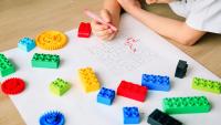Child doing the puzzle